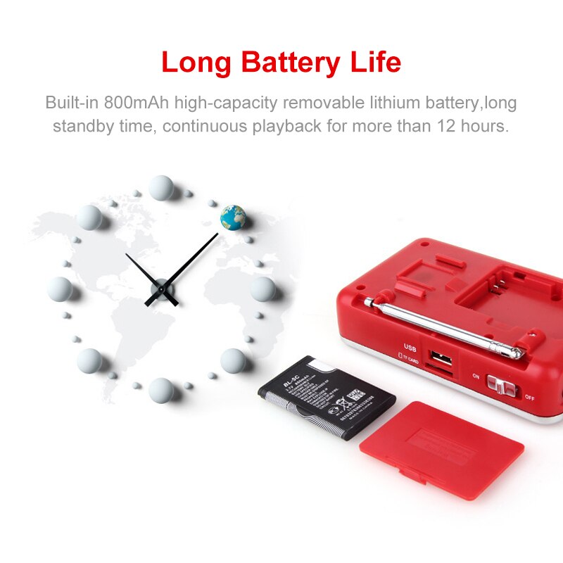 Mini Draagbare Fm Radio Tf Fm MP3 Usb Oplaadbare Batterij Handheld Muziek Speaker Digitale Radio Handsfree Zakken Ontvanger
