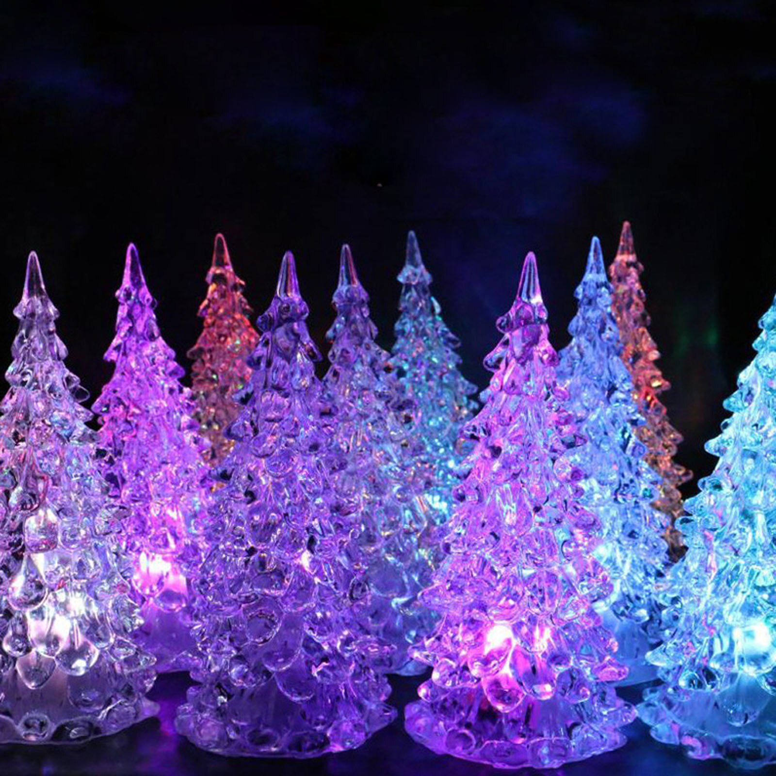 1 Stuk Kerstboom Kleurrijke Led Acryl Nachtlampje Kerst Decoratie