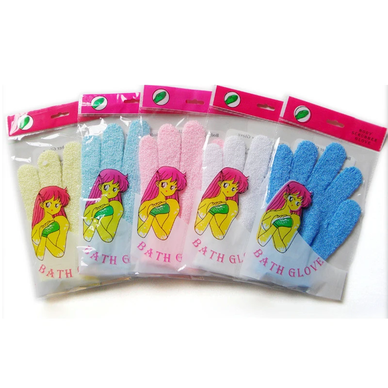 Guantes exfoliantes, esponja de baño para el cuerpo, eliminador de piel muerta, cepillo de ducha para baño, masajeador, exfoliante, baño mágico, 2 uds.