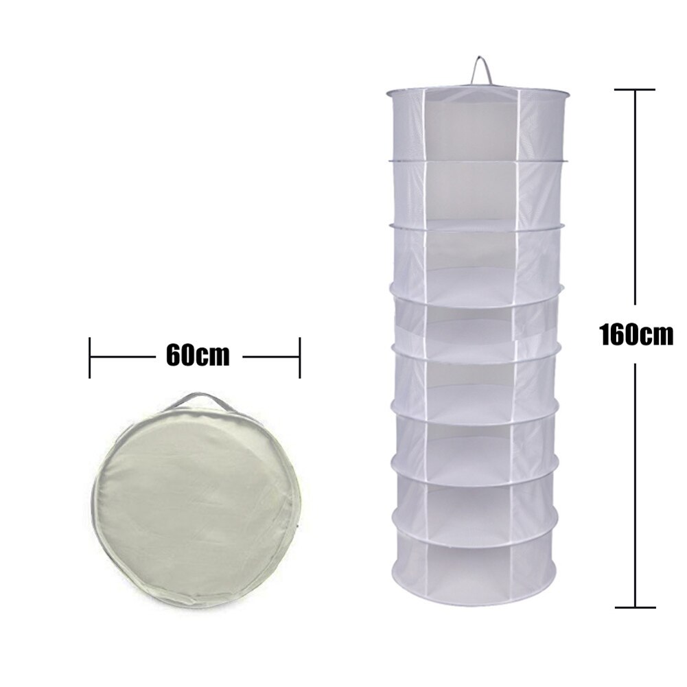 8 lager hängande korg hopfällbar tork nätställ ört torrt nät öppningsform torkpåse mesh 60cm diameter för örter blommor