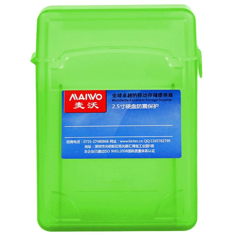 MAIWO Plastic 2.5 inch Hard Disk Storage Box HDD SDD Hard Drive Disk Storage Cover Enclosure Case Support Dual 2.5'' Hard Drives: Green