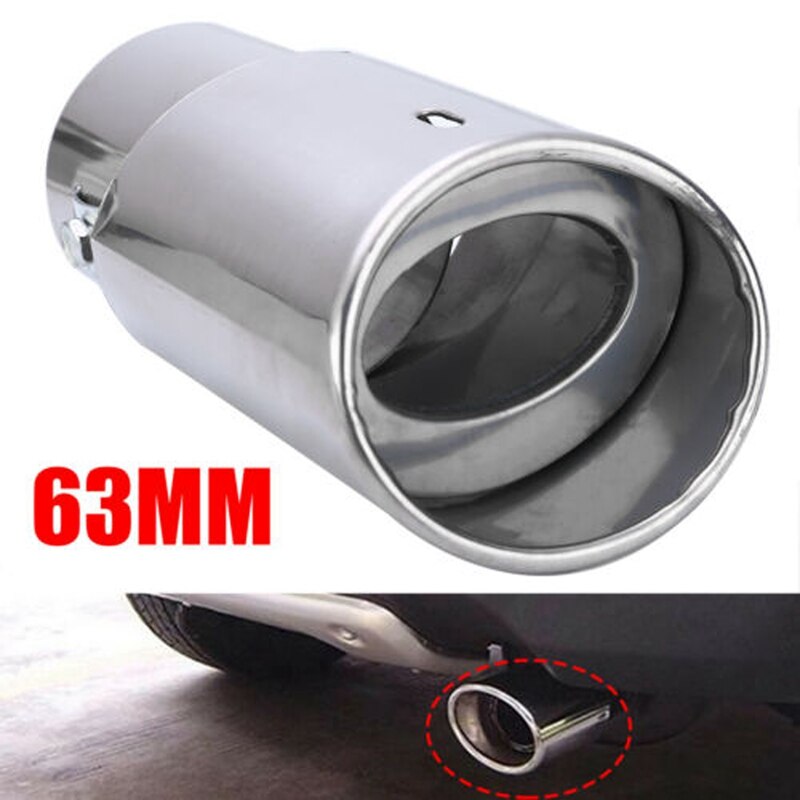 Chrome-plated stainless steel car exhaust muffler Car modification exhaust pipe tail throat straight muffler stainless steel