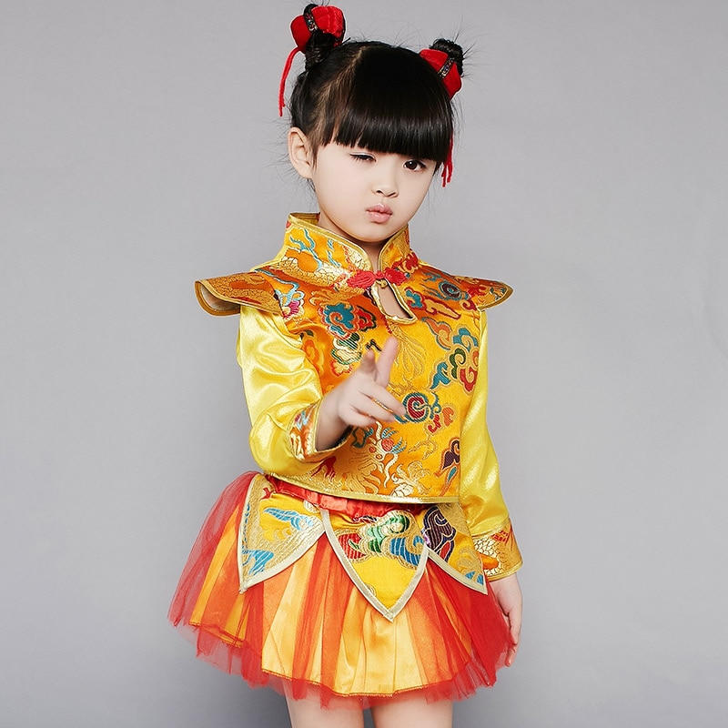 girls kung fu clothing boys dance chinese dragon costume for kids chinese folk dance costume costumes