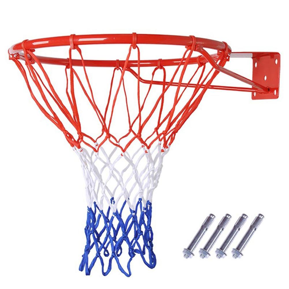 Basketball Rim With Net Match Ball Ring Hoop Rim Stand Backboard Basket for Adults Kids Full Solid Metal Spring GYM