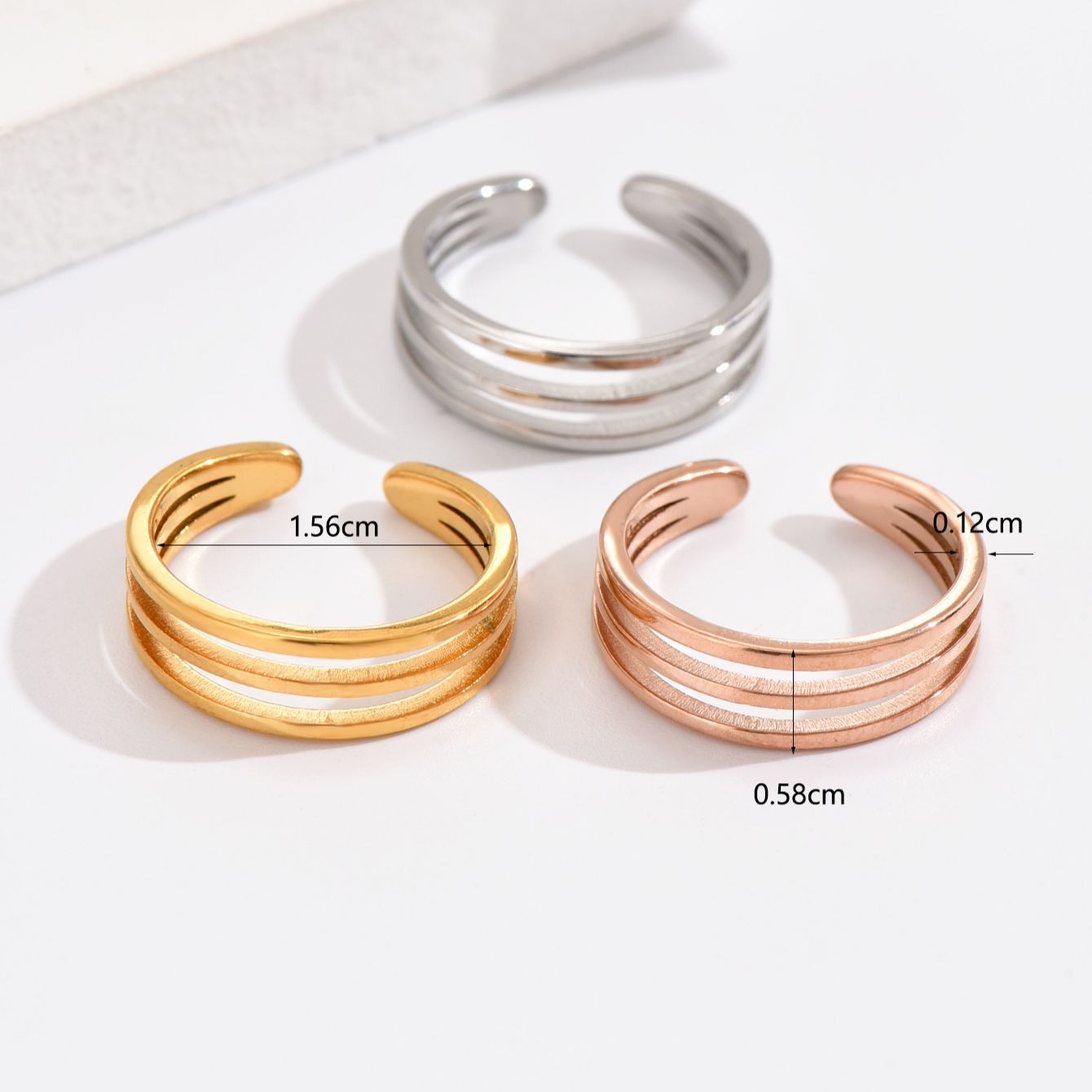 Anillo de pie Simple de acero inoxidable para mujer, niña y hombre, joyería para vacaciones en la playa, 3 uds.