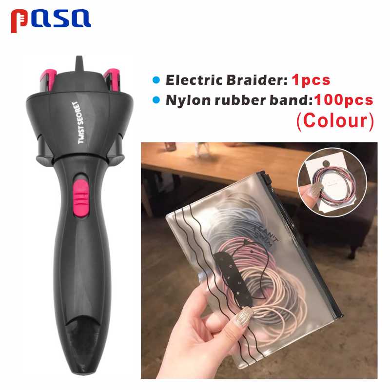 Dispositivo de tejido automático de Herramienta de Peinado eléctrico, trenza de pelo de dos hebras, estilo trenzado, bricolaje: DD2 1pc BJ C100pc