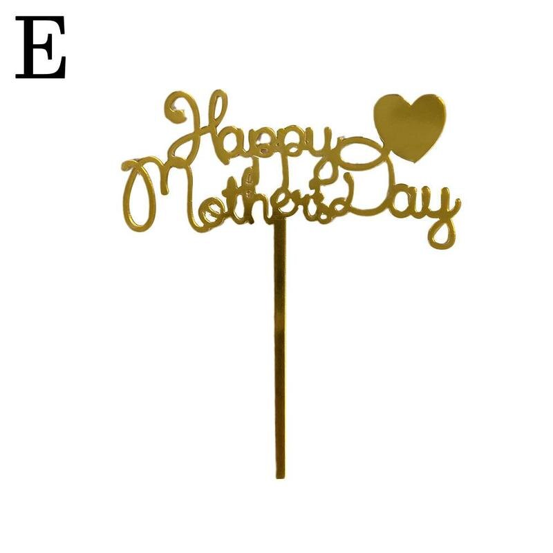 2022 Acryl Gelukkig Moederdag Cake Topper Beste Party Mom Bloem Decoratie Benodigdheden Taart Taart Tools Hart Decorating G1E8: 5