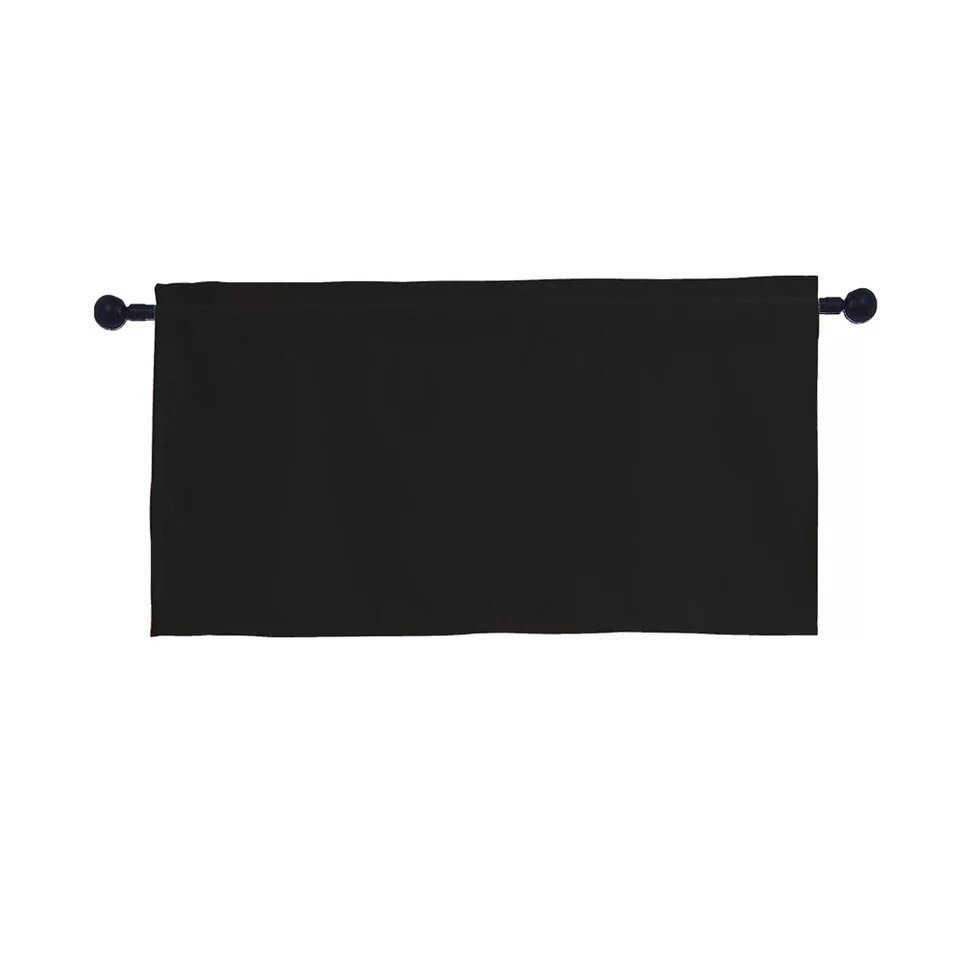 Rideau tête couleur unie tringle style américain ombrage | Petit rideau étude cuisine café rideau court, rideaux de cuisine: Black / 150x36cm