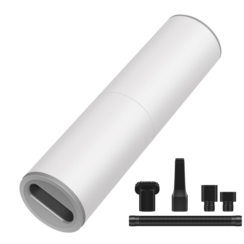 Draagbare 120W Auto Draagbare Mini Stofzuiger Handheld Kleine Auto Stofzuiger Zuig Voor Thuis Desktop Auto Stofzuiger: WHITE