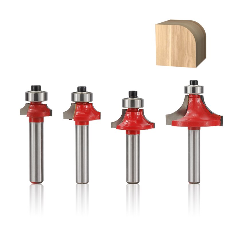 XCAN Wood Corner Rounding Router Bit 8mm Shank Round-Over Router Bits Woodworking Engraving Tool Tungsten Carbide Milling Cutter
