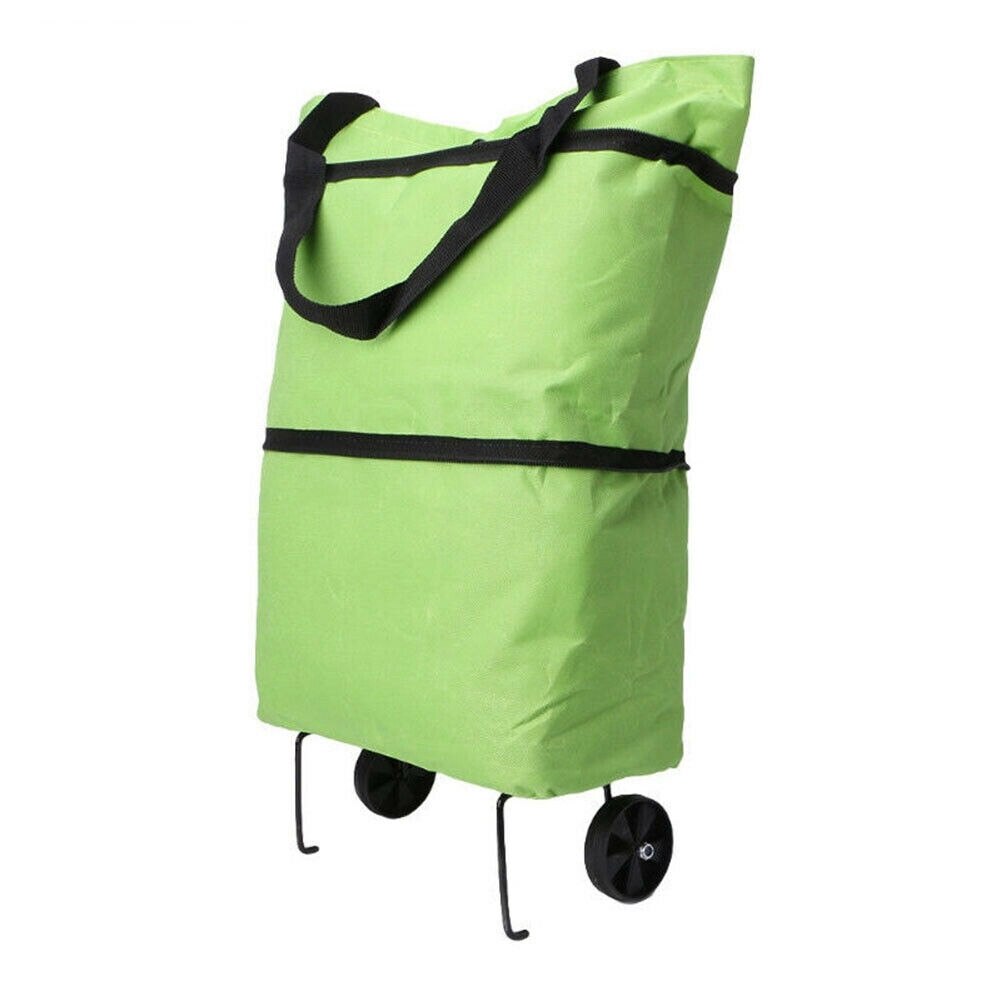 Opvouwbare Boodschappentas Trolley Winkelwagen Eco Resuable Grote Waterdichte Tas Bagage Wielen Mand Non-woven Markt Bag Pouch