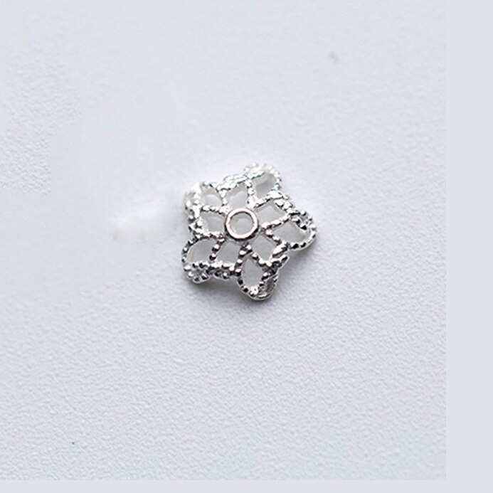 Meetsoft Sekretariat 5 stück/viel  s925 Sterling silber fünfzackige sternblumen-perlenkappen anhänger für diy handgefertigten schmuck zubehör: Ursprünglich Titel