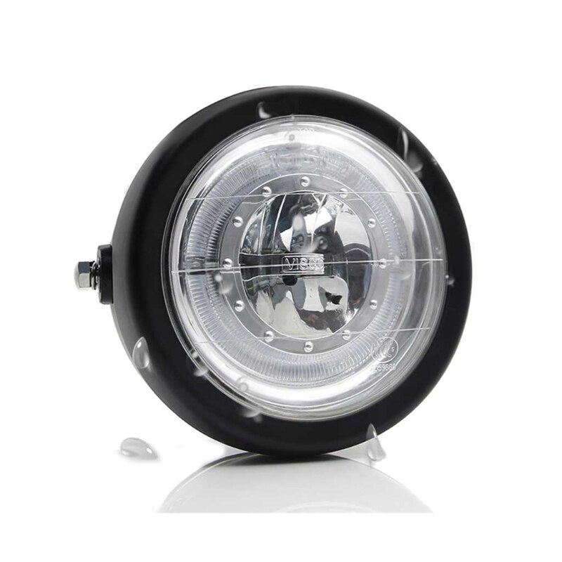 Universal 6.5 Inch LED Motorcycle Headlight Hi / Lo Beam Angel Eye Headlamp Motorbike Fog Lamp