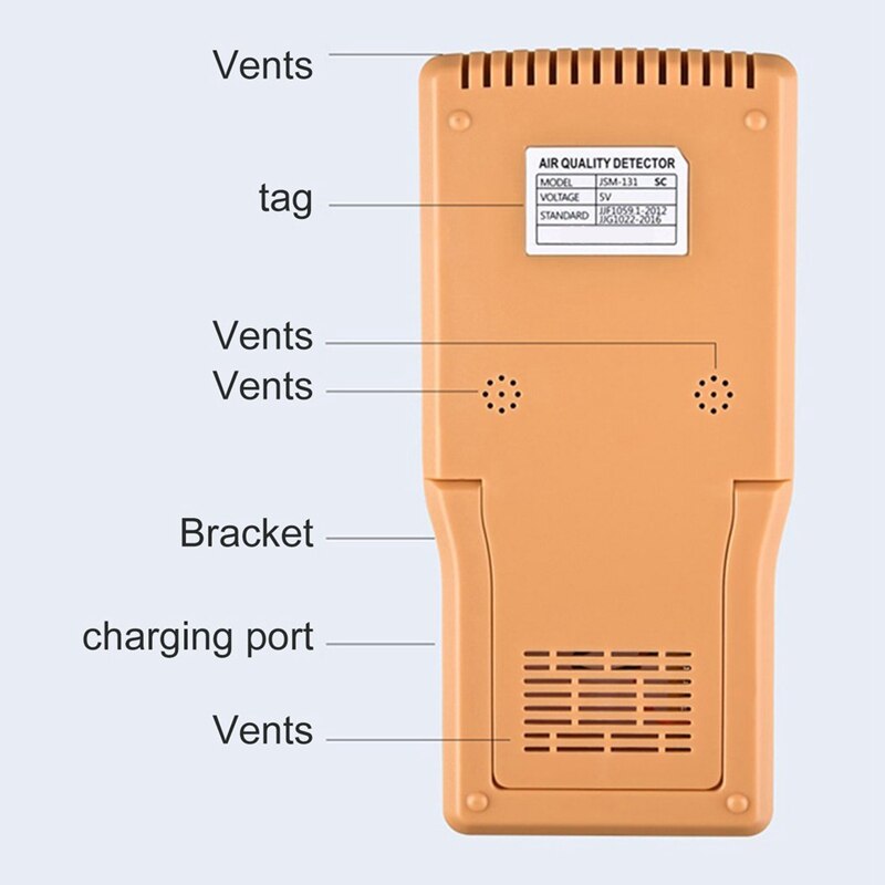 Handheld Air Detector LCD Color Digital Display