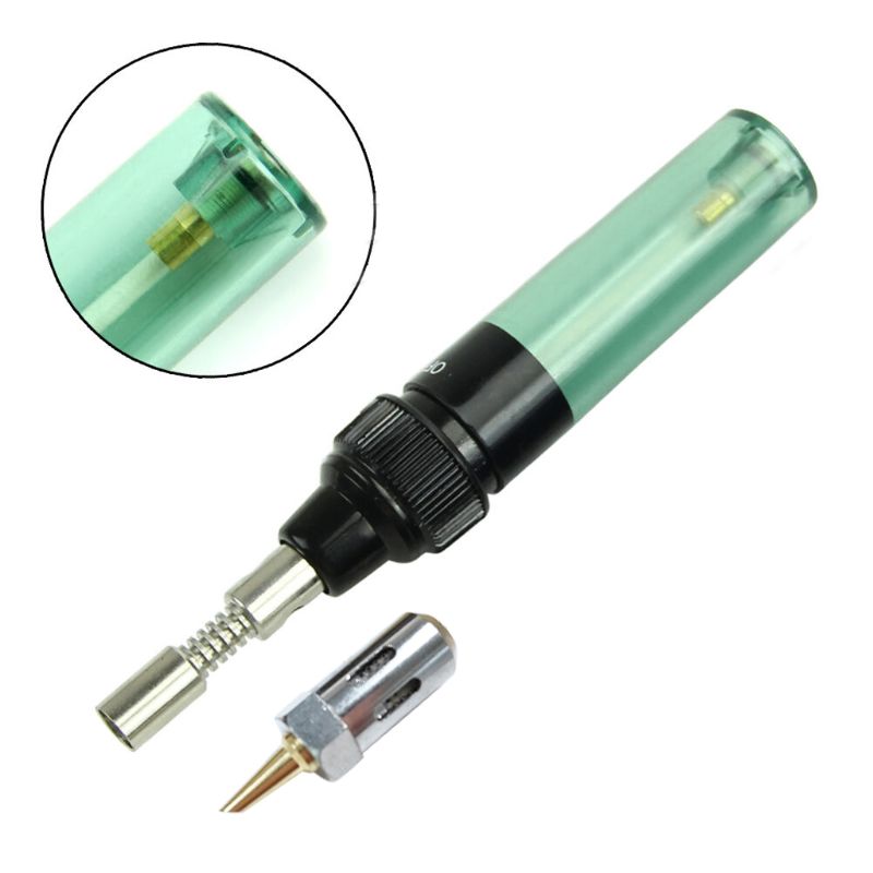 1300°C Butane Gas Blow Torch Soldering Iron Gun Cordless Welding Pen Burner: green