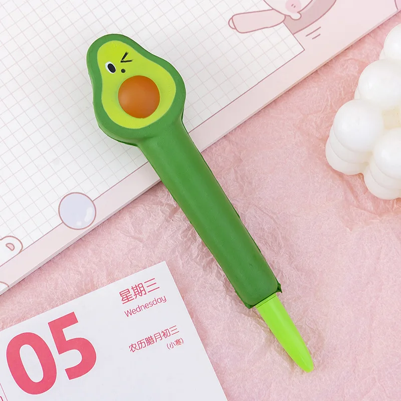 Stress Relieve Gel Pens Kawaii Rabbit Squishy Foam Signature Pens Cute Roller Pens for School Korean Stationery Office Supplies: green