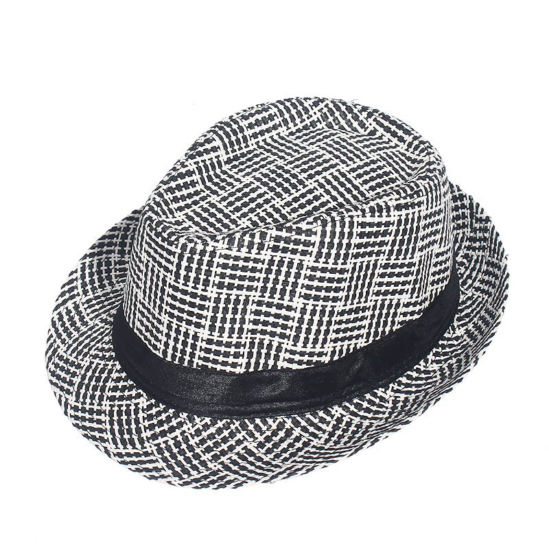 Gorra de gángster para hombre y mujer, sombrero de paja para playa, informal, Panamá, Jazz, vaquero: C