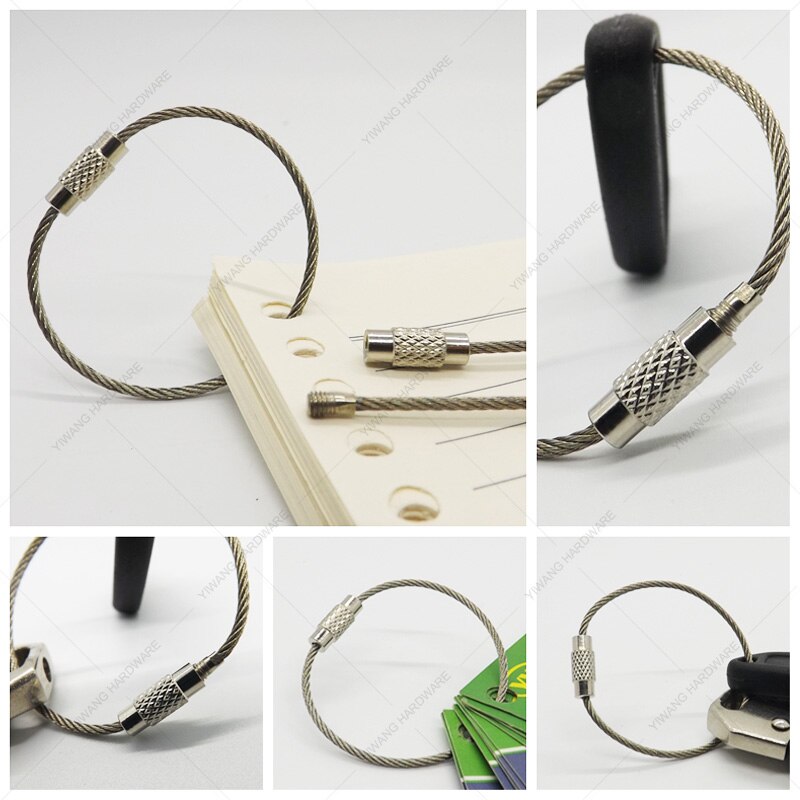 10pcs/package Stainless Steel Wire ring wire cable loop Cable ring for Outdoor Hiking wire rope key loop