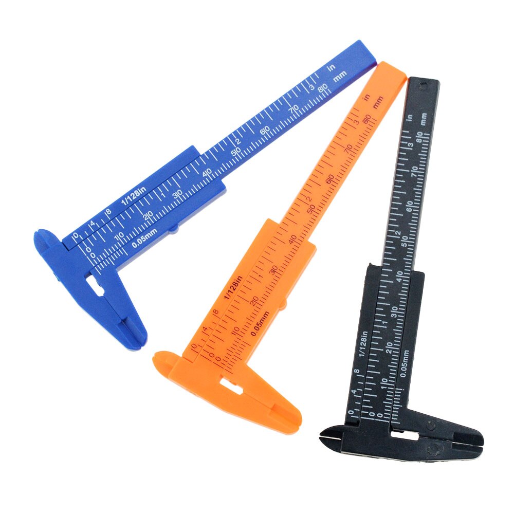 Mini calibrador Vernier de plástico de doble regla, 0-80mm, herramienta de medición de bricolaje para estudiantes, metalúrgico, carpintería, 1 ud.