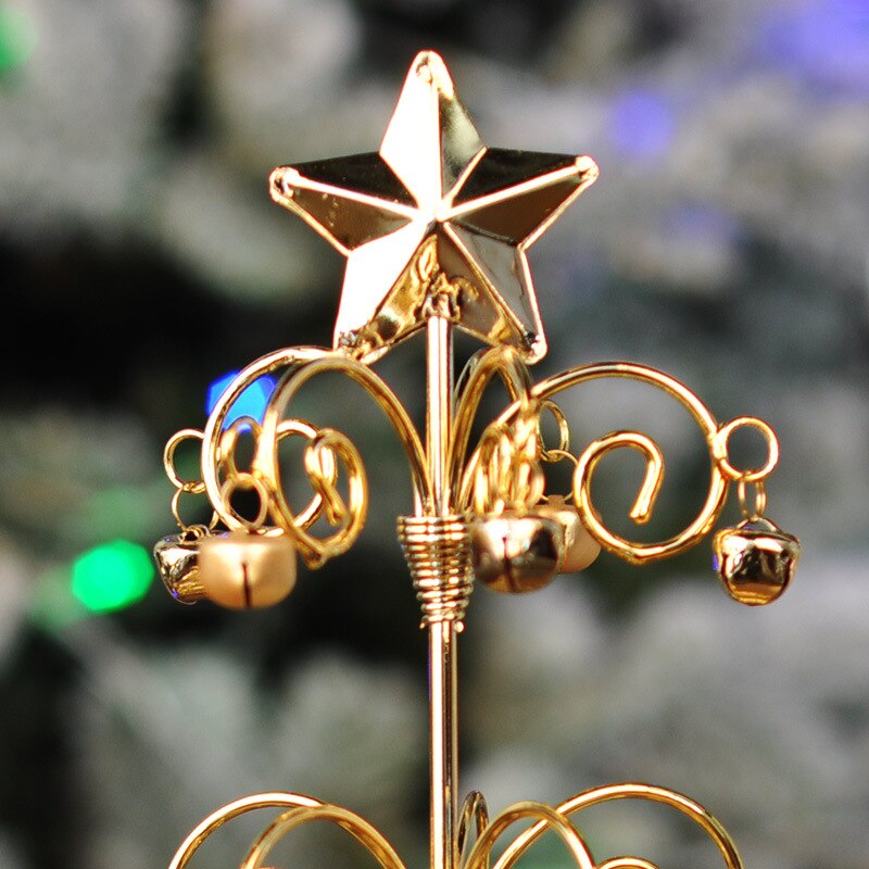 Christmas Decorations Wrought Iron Mini Christmas Tree 28cm Desktop Simulation Christmas Tree