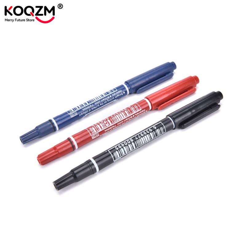 1pc 3 Farben dauerhaft Farbe Marker Stift Zwilling Tipps Verdoppelt geleitet Haken Linie Für CD DVD Medien Rabatt Schnell-trocknen Schreiben Stifte