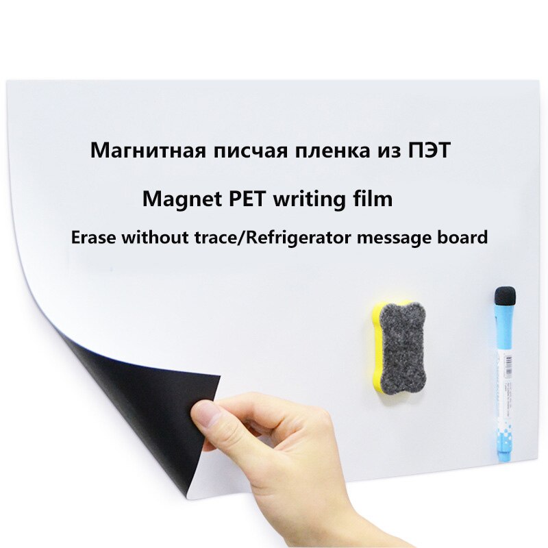 Tableau d&#39;affichage blanc magnétique avec aimants pour le réfrigérateur,panneau A5 avec lingette sèche et marqueur pour écrire des messages de rappel, bloc-notes pour enfant et la cuisine, idée