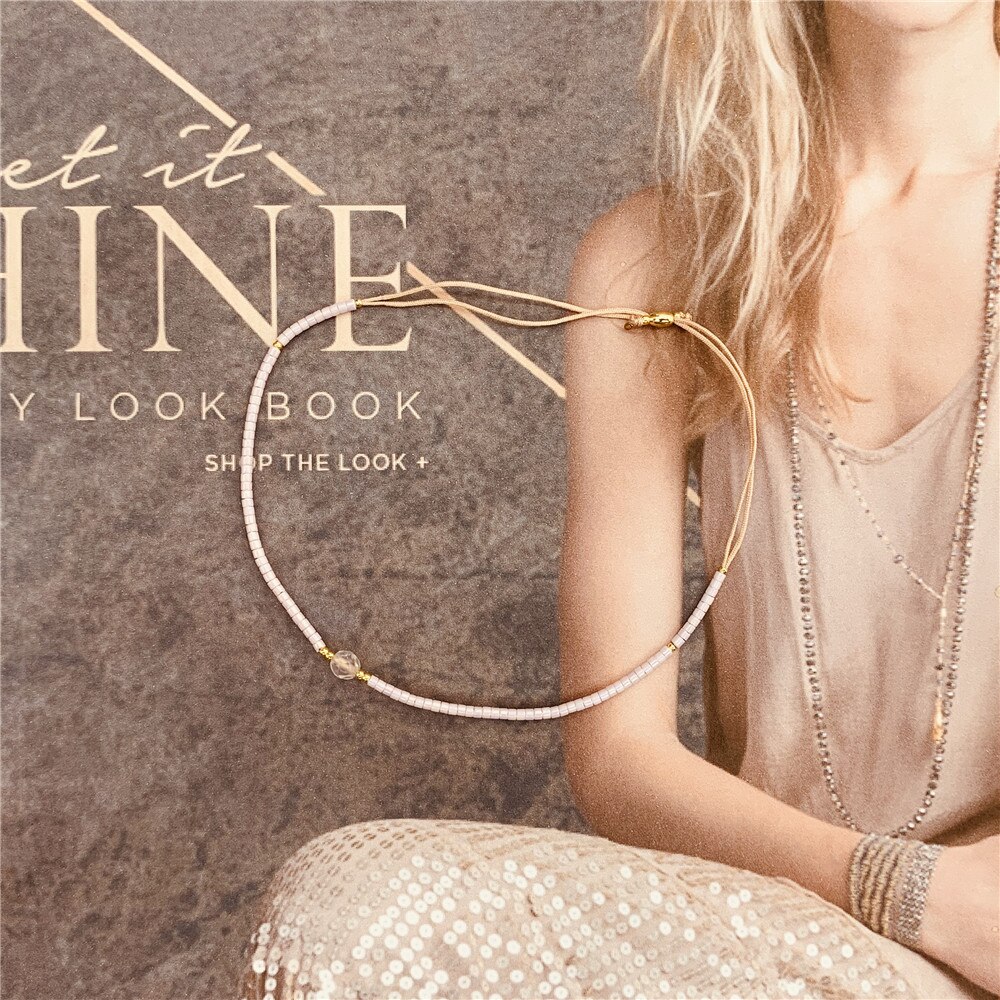 Go2boho Miyuki Bracciale con perline Pietra di moda Gioielli con perle Perline Gioielli Braccialetti semplici vintage Pulsera di alta qualità: Bronzo antico placcato