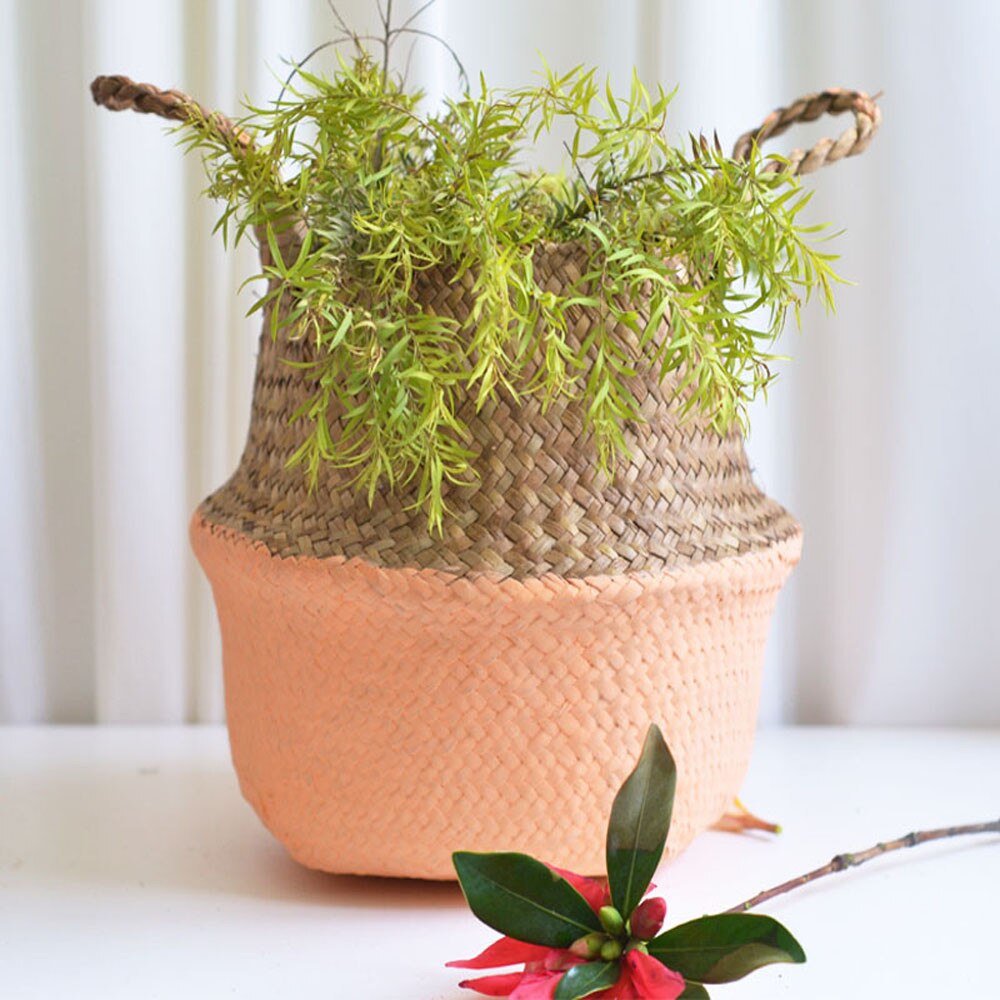 EZOWare Lot De 6 Paniers De Rangement Seagrass Naturel 14x14x10cm Avec Doublure Lin