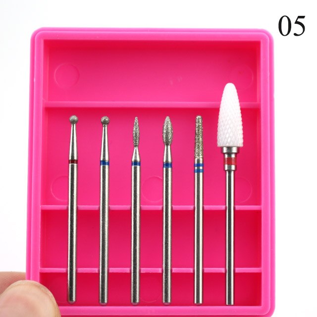 6 stücke Keramik Diamant Nagel Bohrer mischen Bits einstellen Fräsen Cutter für Manikübetreffend Elektrische Maschine Pedikübetreffend Gitter Nagel Kunst Zubehör: 05