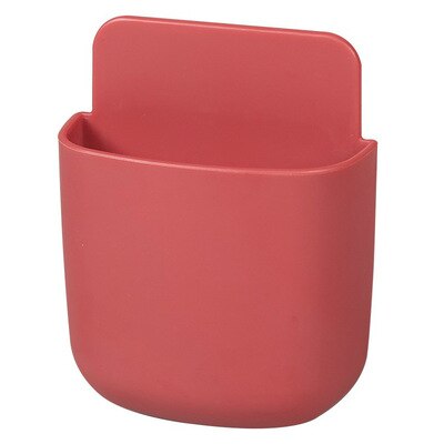 Boîte de rangement murale en plastique, support de télécommande, décoration de la maison, boîte de rangement de cosmétiques, support mural: S-Red