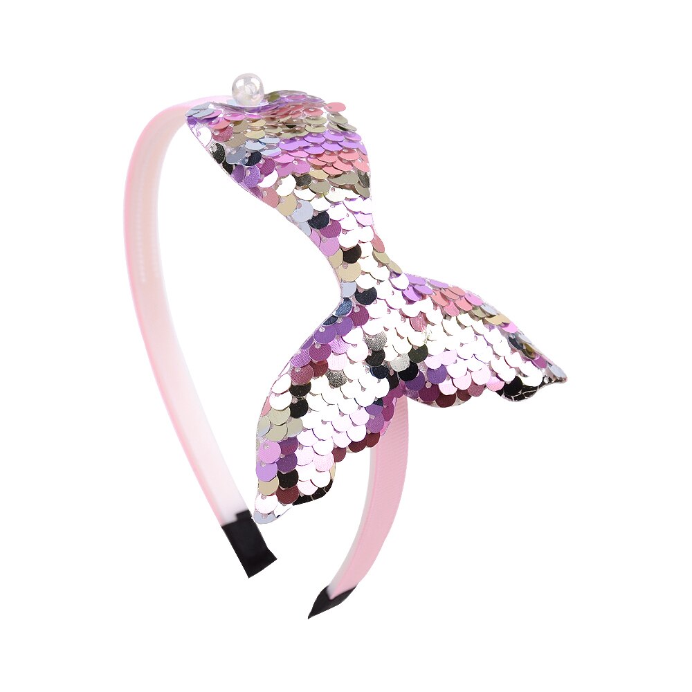 1pc havfrue pailletter hårbånd hovedbeklædning prinsesse baby pige favor baby shower fødselsdagsfest hovedbeklædning hår tilbehør 182: 4
