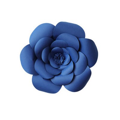 Gör-det-själv konstgjorda stora papper rosblommor bakgrund kompletta kit för bröllop och evenemang plantskola inredning blommig väggkonst papper blomma hantverk: Kungsblå / 1 st 30cm