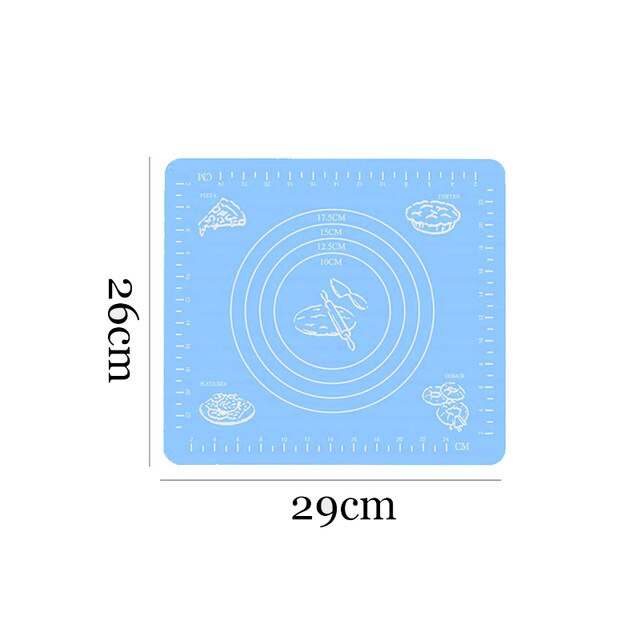 Siliconen bakmat verdikkingsmiddel bloem rolmat kneeddeegmat bakdeeg rolmat bakvormen: Blauw -26 x 29cm