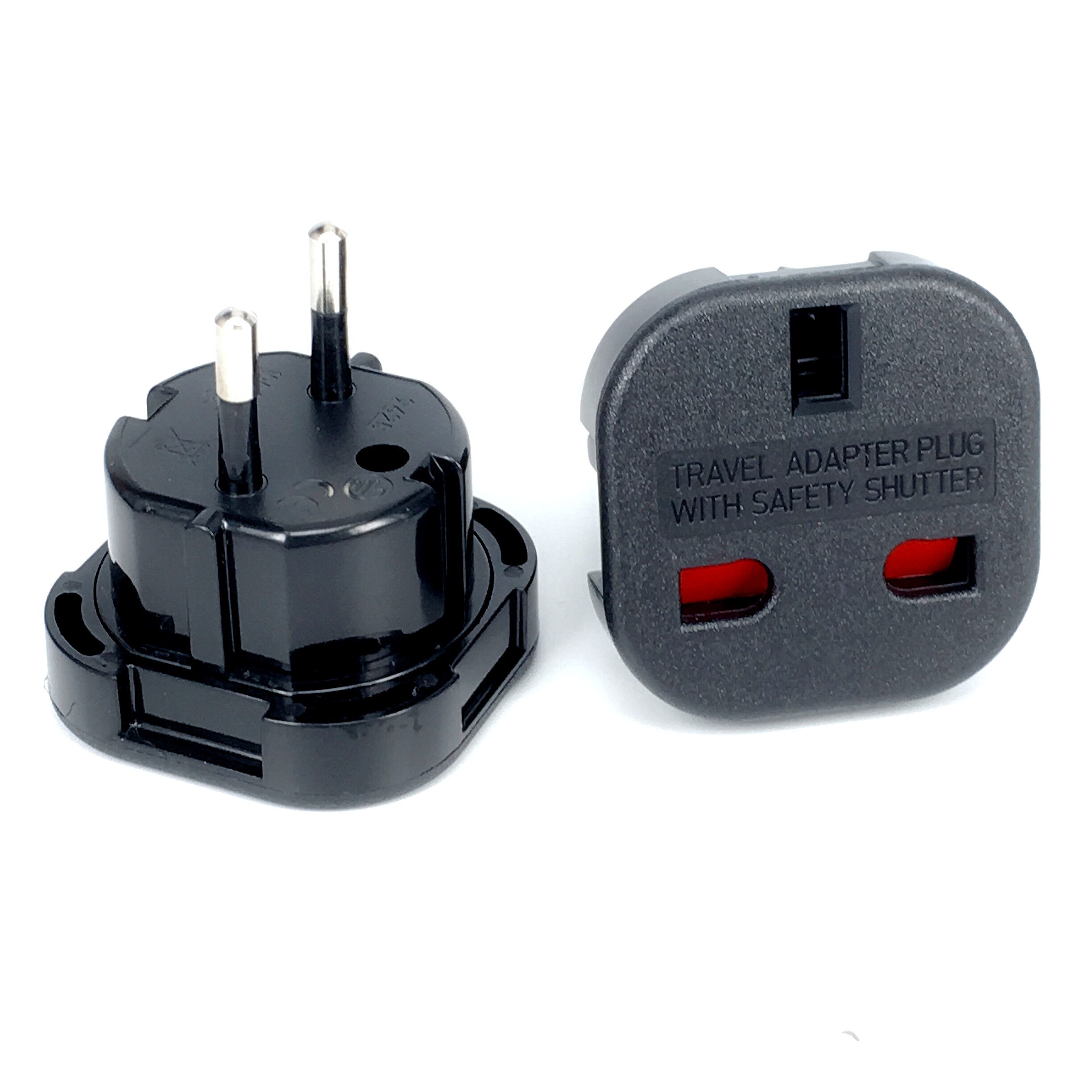 Travel uk til  eu 240v adaptere euro stik vekselstrøm oplader adapter omformer stik sort mayitr