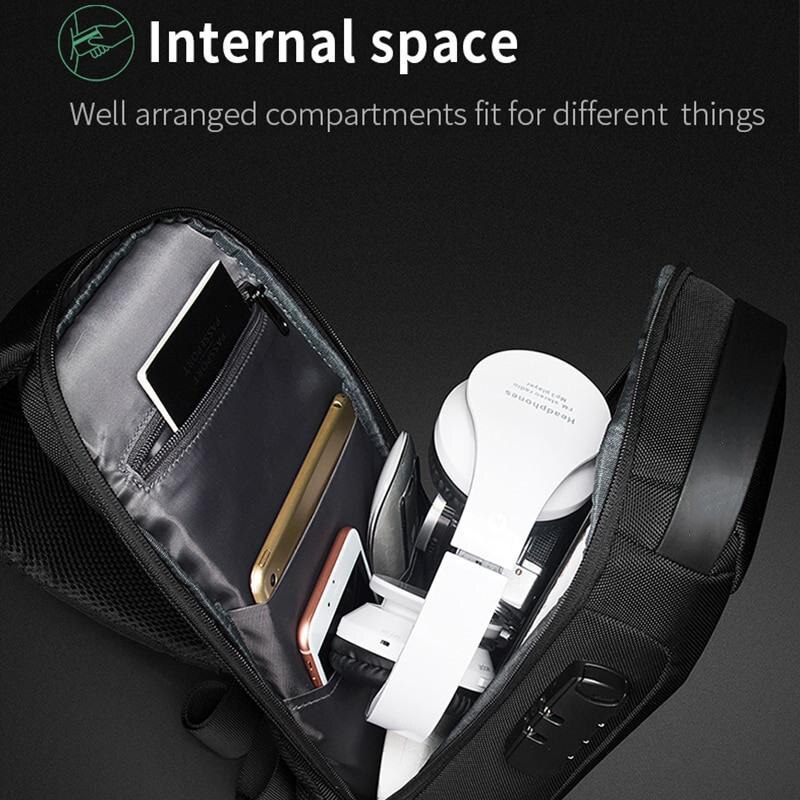 Upgrade Carbon Fiber Streamline Anti-Theft Sling Bag Multifunction Men Chest Bag Male Waterproof Messenger USB Crossbody Bag