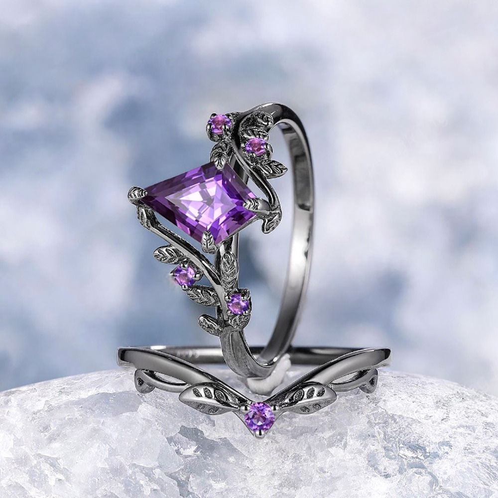 Anillos de circón de lujo para mujeres y niñas, anillo de compromiso de cristal para boda, anillos de dedo de acero inoxidable ajustables para , de joyería