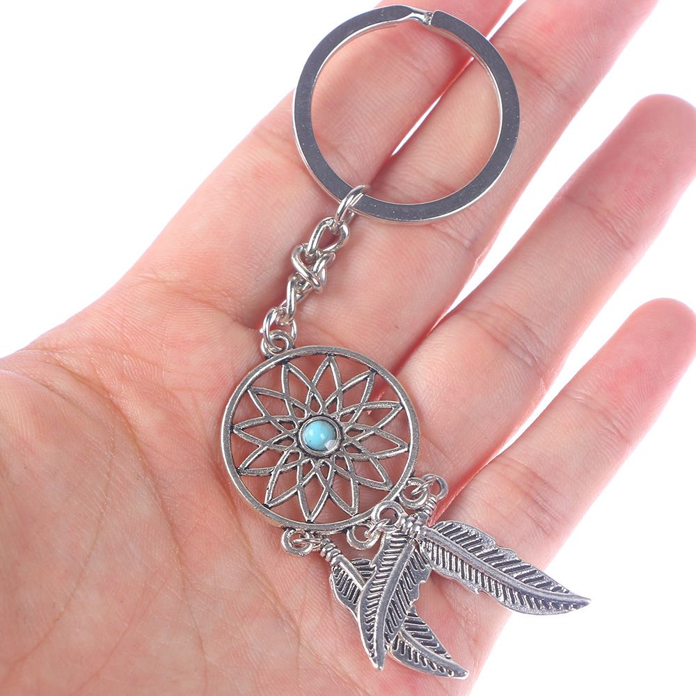 Bilnøkkelring anheng håndlaget drømmefanger nøkkelring fjærkvast smykker nøkkelholder drømmefanger til bildekorasjon