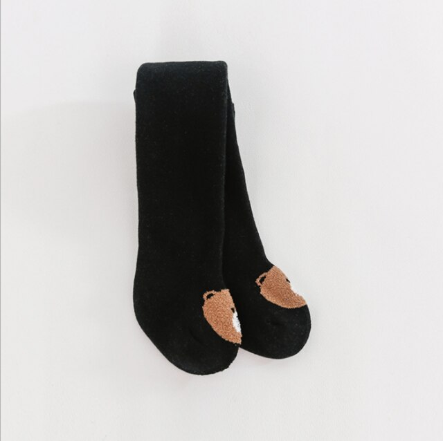 Collants chauds en coton pour bébés de 0 à 6 ans, couleur unie, collection automne hiver: Black / 4-6T