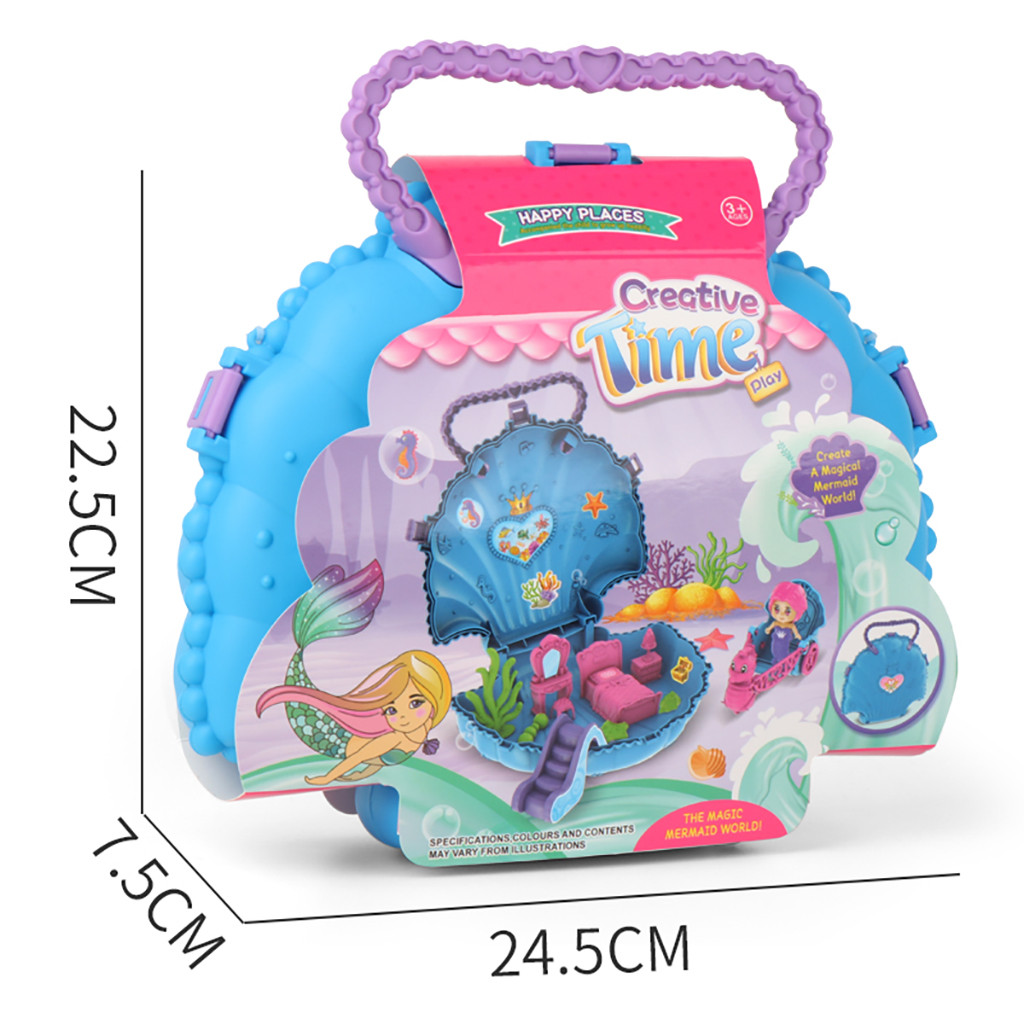 Prinses Pop Park Huis Spel Seashell Handtas Situatie Simulatie Speelhuis Storage Case Speelgoed Voor Kids Kerst Kids