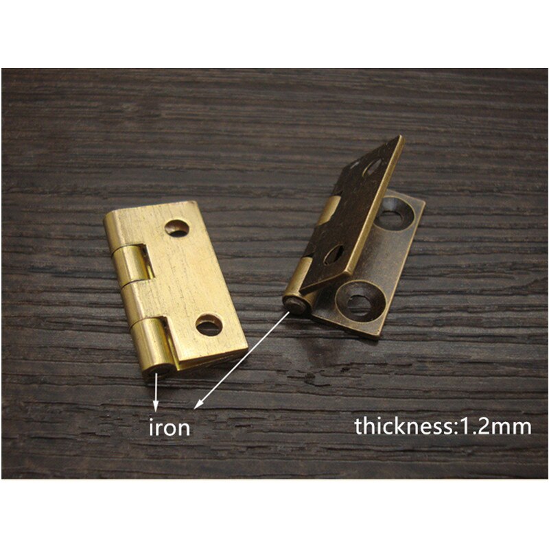 Brass Hinge Decor Door Hinges Wooden Jewelry Box Copper Hinge Fittings for Furniture Hardware+Nail,2.4*2.2cm,8Pcs