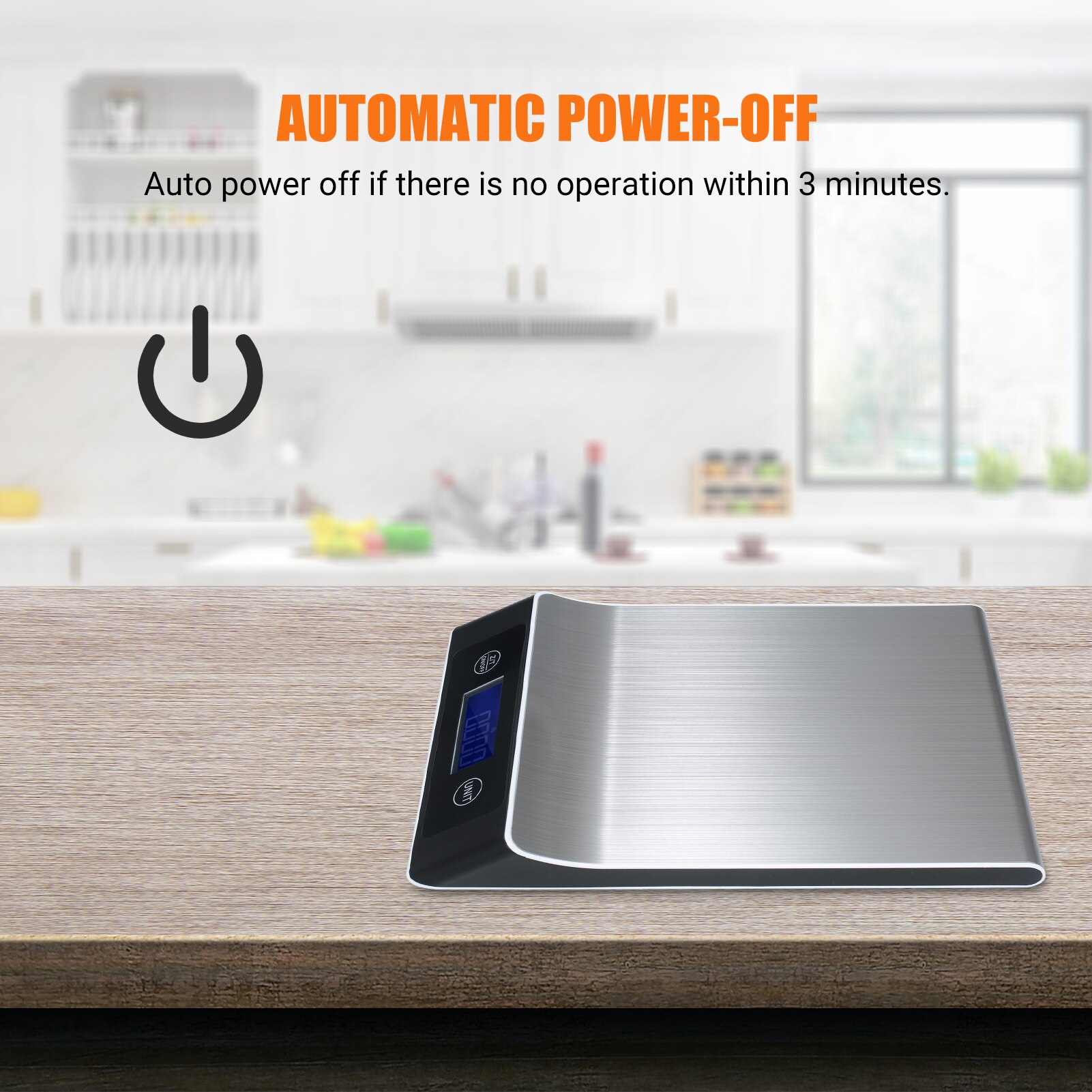 Electronic Scale High Precision Digital Scale with Waterproof Surface 5kg/1g LCD Display with Backlight Portable Kitchen Scale