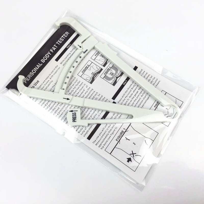1Pcs 0-70mm Accurate Fitness Body Fat Caliper Tester plastic skinfold calipers: white