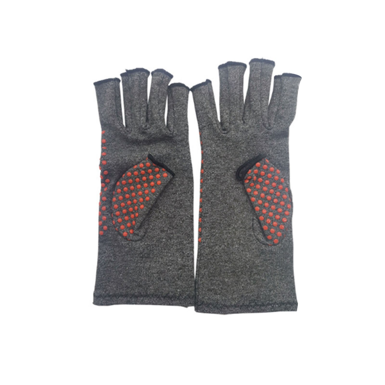Gants anti-douleur pour hommes et femmes, 1 paire, anti-arthrite, gonflage, Compression, Portable, antidérapant, saisie sur ordinateur, Tension musculaire, demi-doigt: S