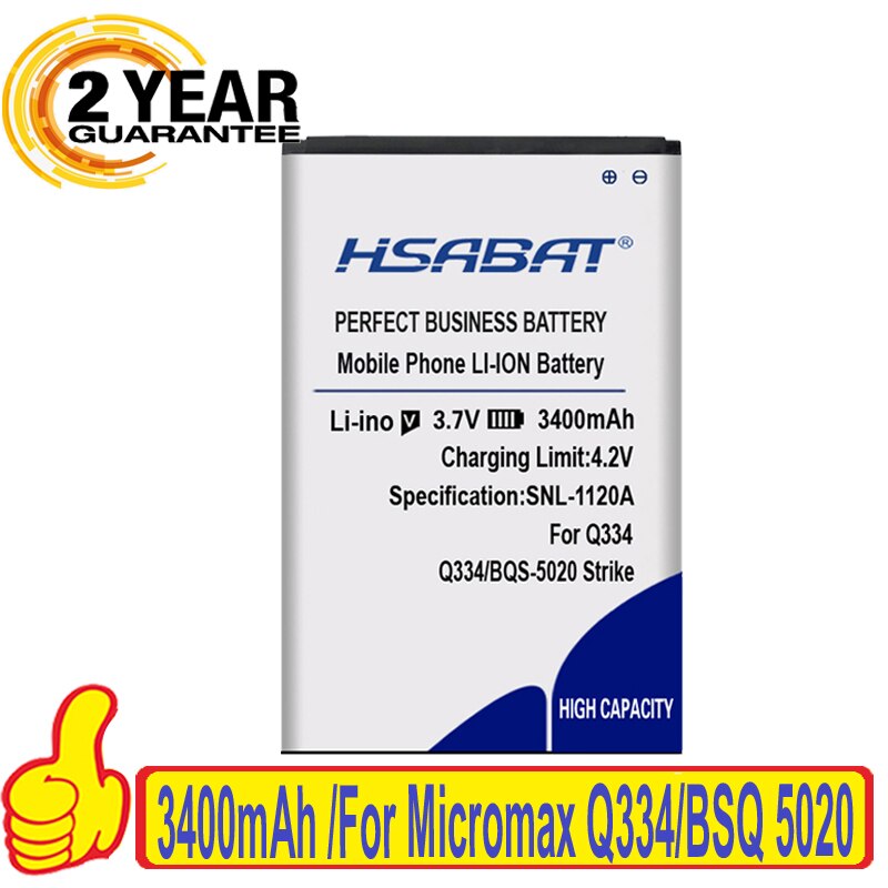 100% Original HSABAT Battery For Micromax Q4202 D340 Q415 Q346 Q334 BQ Strike BQS 5020 BQS-5020 BQS-5020 BQS-5065 BQS 5065