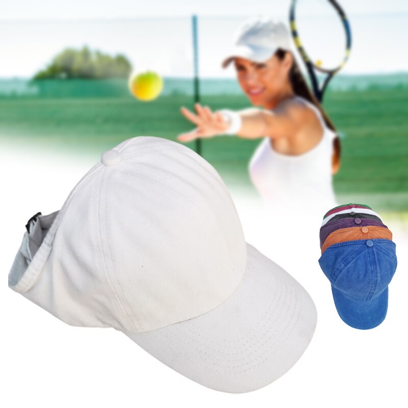Ponytail Baseball Cap Messy Bun Hats For Women Washed Cotton Snapback Caps Casual Summer Sun Visor Outdoor Hat TSLM1
