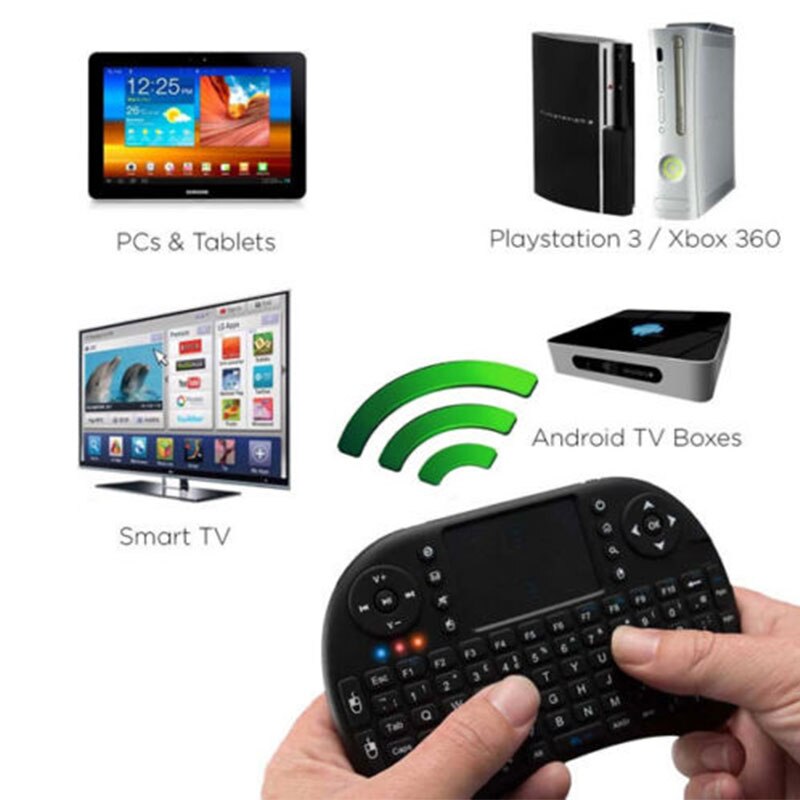 3 Colour I8 Mini Wireless Keyboard 2.4Ghz English Russian Hebrew Version i8 Air Mouse with Touchpad Remote Control Android TVBox