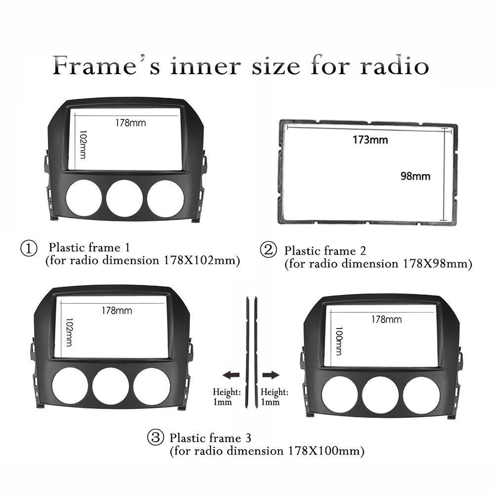 2 Din Car Audio Frame Voor Mazda MX-5 MX5 Miata 2005 + Dash Kit Stereo Adapter Cd Trim Panel Dvd kit Fascia Facia