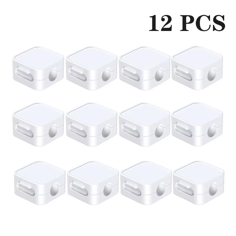 Rocoren Magnetic Cable Organizer Holder Cable Smooth Adjustable Cord Holder Under Desk Cable Management Wire Keeper Cable Clips
