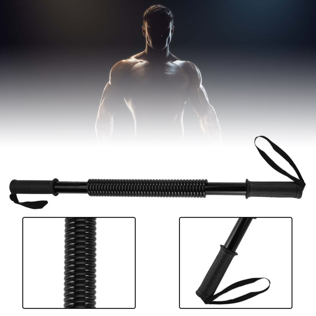 Power Twister Bar Heavy Duty 30kg Wrist Arm Forearms Chest Exercise Fitness Equipment Spring Strength Training Exerciser Bar