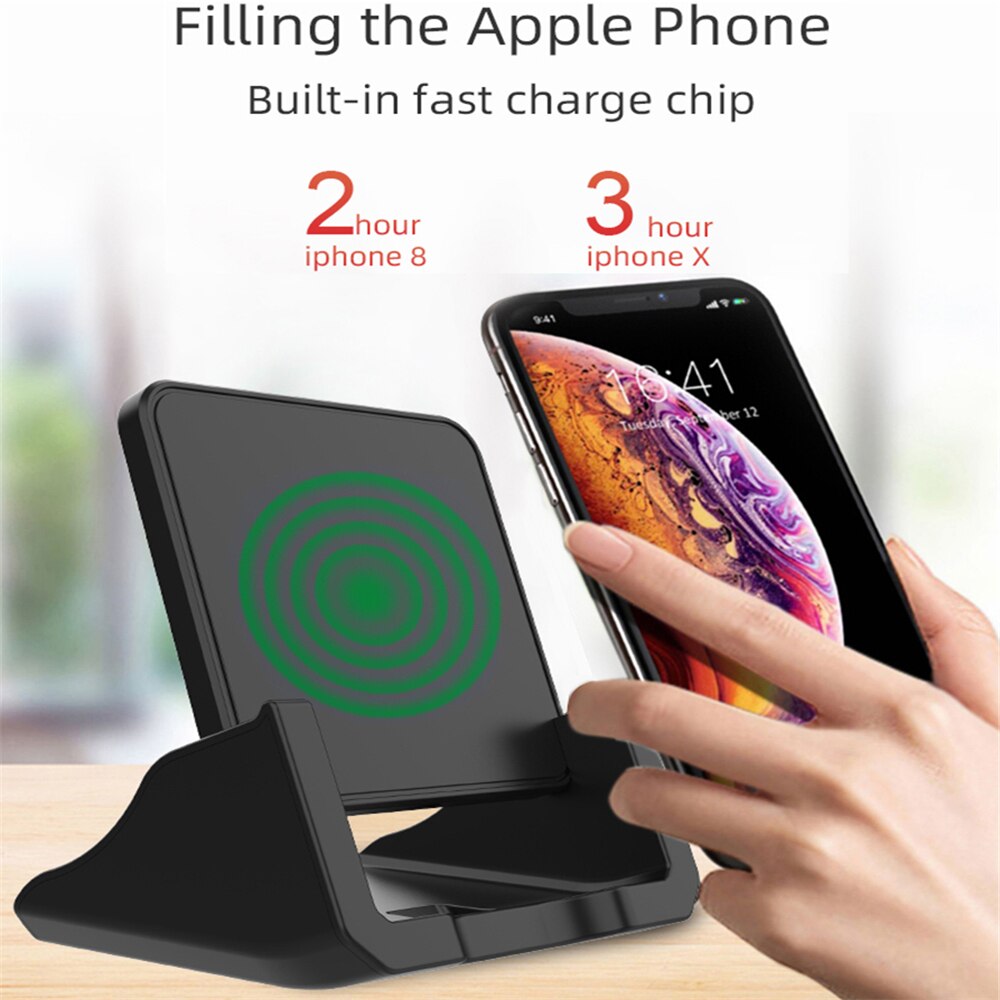 10W Smart Snelle Draadloze Oplader Qi Desktop Telefoon Houder Verticale En Horizontale Hoge Snelheid Opladen